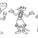image de coloriage Panthère Rose pour enfant