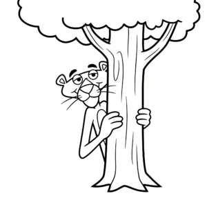 coloriage Panthère Rose pour enfant à imprimer
