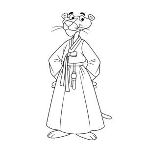 coloriage Panthère Rose à imprimer gratuit