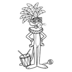 coloriage Panthère Rose d
