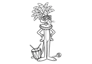 coloriage Panthère Rose d