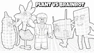 coloriage Plant vs Brainrot a dessiner en ligne