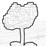 coloriage Plant vs Brainrot à imprimer pour enfant de 3 ans