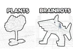 imprimer coloriage Plant vs Brainrot gratuit