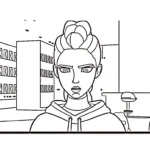 coloriage Rumi Kang pour enfants à imprimer