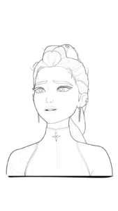 coloriage Rumi Kang à imprimer pour enfant de 2 ans