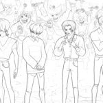 coloriage Saja Boys à imprimer pour enfant de 3 ans