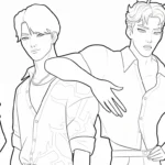 coloriage Saja Boys à imprimer pour enfant de 2 ans