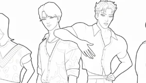 coloriage Saja Boys à imprimer pour enfant de 2 ans