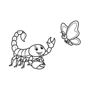 coloriage Scorpion et decoupage