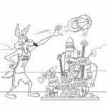 coloriage Space Jam à imprimer kawaii