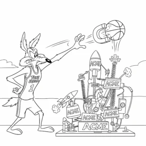 coloriage Space Jam à imprimer kawaii