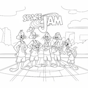 coloriage Space Jam et apprentissage