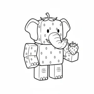 coloriage Strawberry Elephant a colorier en ligne