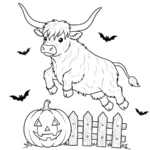 coloriage Vache des Highlands d’Halloween en ligne