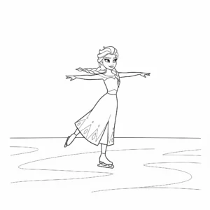 coloriage Elsa sur la glace à imprimer pdf