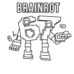 imprimer coloriage 67 brainrot pour enfant