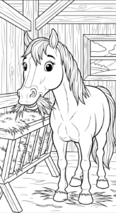 coloriage Cheval update pour enfant a imprimer gratuit