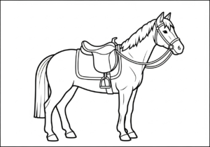 coloriage Cheval update pour enfant de 2 ans