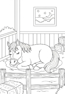 coloriage Cheval update educatif pour enfant
