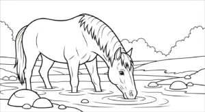 coloriage Cheval update pour enfant à imprimer