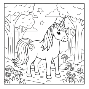 coloriage Licorne update pour enfants a imprimer