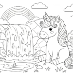 coloriage Licorne update et apprentissage