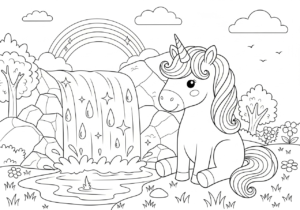 coloriage Licorne update et apprentissage