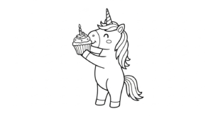coloriage Licorne update à imprimer pour enfant de 6 ans