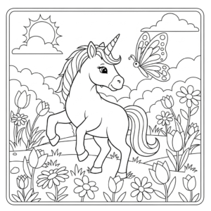 coloriage Licorne update pour enfants à imprimer