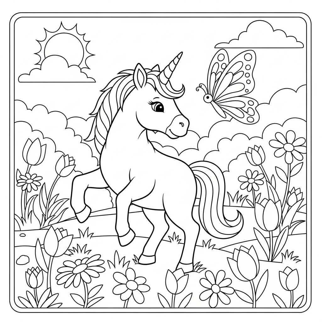 Tranh tô màu Licorne