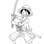 coloriage Luffy update pour enfant de 2 ans