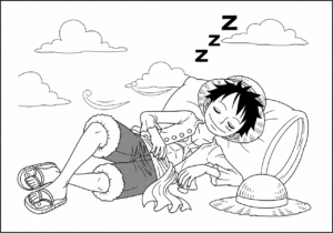 coloriage Luffy update pour enfant de 4 ans