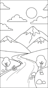 coloriage Paysage update a dessiner et imprimer