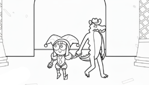 imprimer coloriage Pomni update gratuit