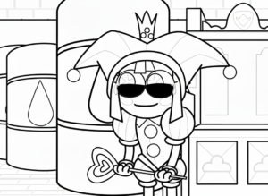 coloriage Pomni update pour enfant de 7 ans