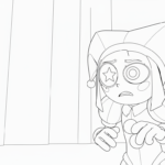 coloriage Pomni update pour primaire