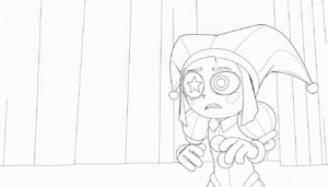 coloriage Pomni update pour primaire