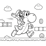 coloriage Yoshi update pour enfant de 6 ans