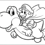 coloriage Yoshi update pour enfants a imprimer gratuit
