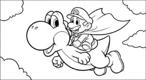 coloriage Yoshi update pour enfants a imprimer gratuit