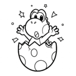 coloriage Yoshi update à imprimer pdf gratuit