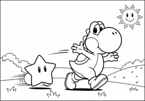 a imprimer coloriage Yoshi update gratuit