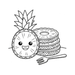 coloriage Ananas pour enfant de 5 ans