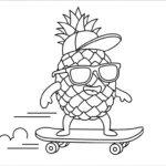coloriage Ananas à imprimer pour enfant de 4 ans