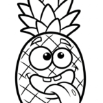 coloriage Ananas à imprimer pour enfant de 7 ans