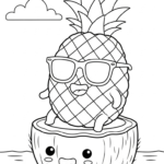 coloriage Ananas pour enfant a imprimer gratuit