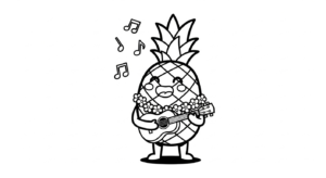 coloriage Ananas à imprimer pour enfant de 7 ans