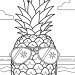 coloriage Ananas à imprimer pour enfant de 3 ans