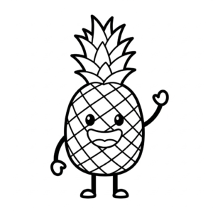 coloriage Ananas en ligne pour enfant